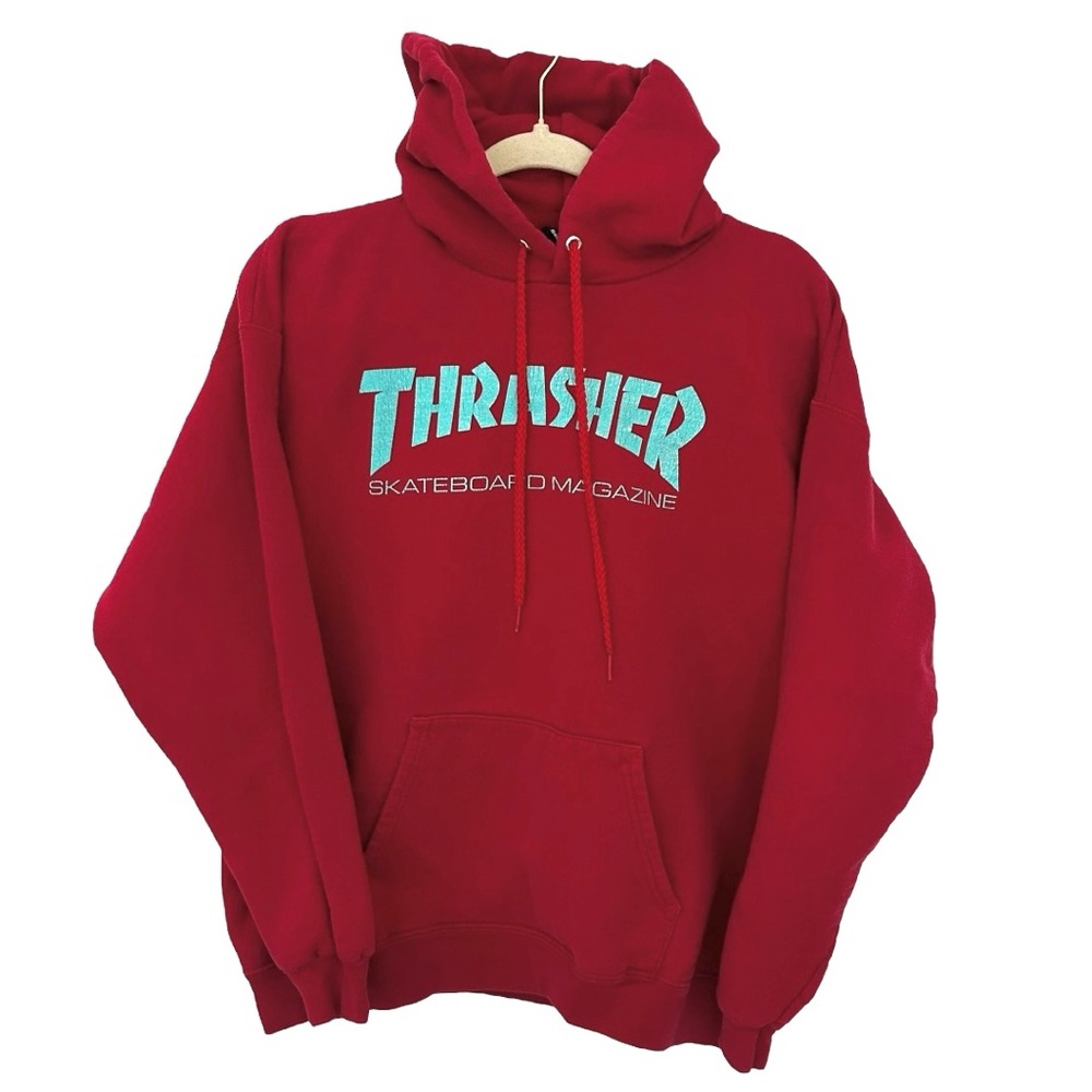 Thrasher Men’s Red Pullover Long‎ Sleeve Hoodie   Sz M